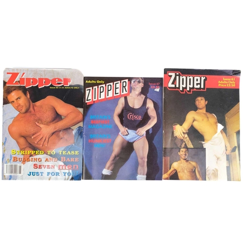 220 - (Homo erotica) Zipper Twelve magazines Pictorial thin card wraps, staple bound, some light edge wear... 