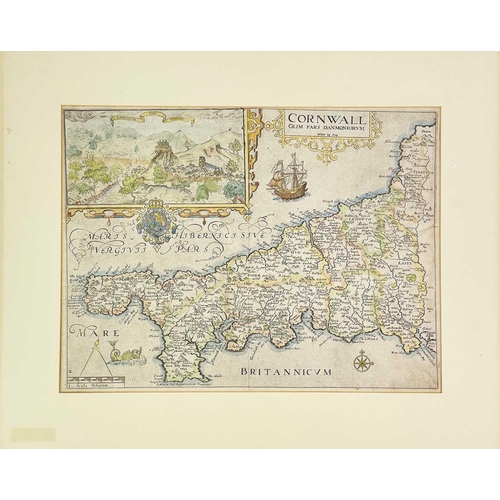 227 - Cornwall. Saxton (Christopher & Kip William) Cornwall olim pars Danmoniorum, 1637 Hand-coloured engr... 