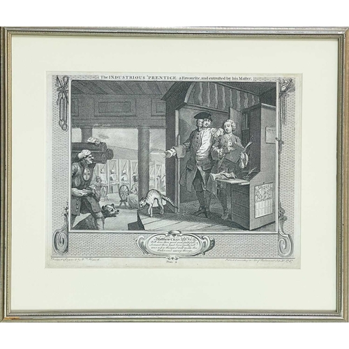 228 - After William Hogarth 'Industry and Idleness' Eleven plates, a tidy set (although incomplete), all v... 