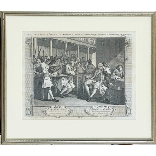 228 - After William Hogarth 'Industry and Idleness' Eleven plates, a tidy set (although incomplete), all v... 