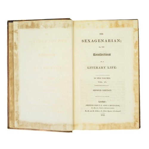 247 - BELOE, William 'The Sexagenarian or the Recollections of a Literary Life' In two volumes. London: Pr... 