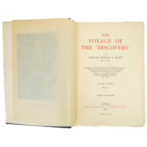 274 - (Antarctic exploration) SCOTT, Capt. Robert F. 'The Voyages of the Discovery,' 1905, Second Impressi... 