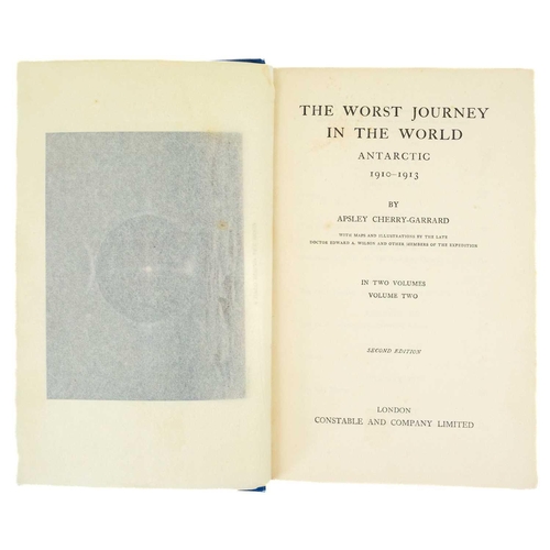 277 - (Antarctic exploration) CHERRY-GARRARD, Apsley. 'The Worst Journey in the World,' 1929, SECOND EDITI... 