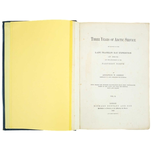 283 - (Arctic exploration) The Lady Franklin Bay Expedition. Three volumes. Greely, Adolphus. 'Three Years... 