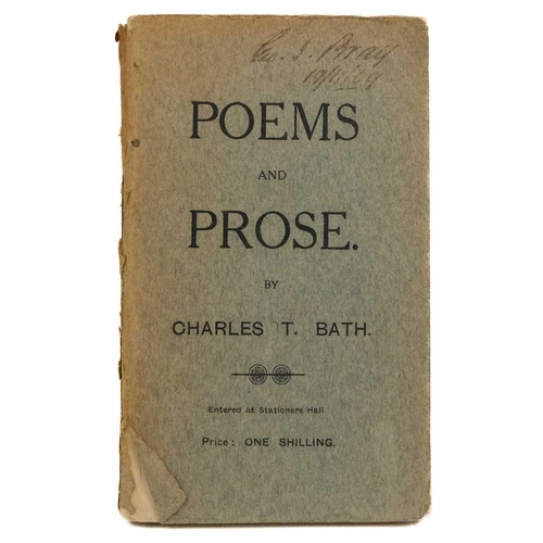 29 - Mid to late 19th century Cornish poetry. Five works. Charles T. Bath. 'Poems and Prose,' printed thi... 