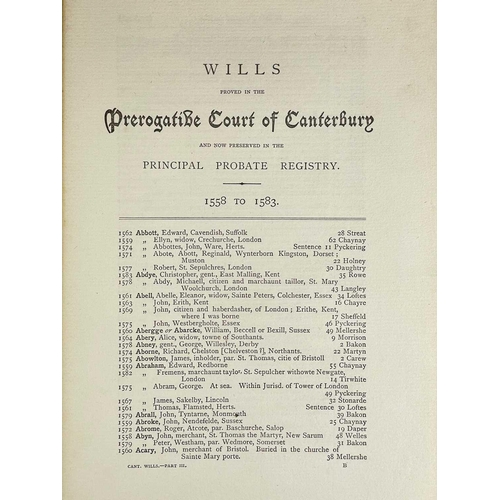 323 - British Record Society Limited 'Canterbury; Index of Wills approved in Prerogative Court of Canterbu... 