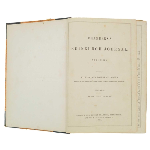 324 - (Edgar Allan Poe interest) ROBERTS, William and Robert 'Chamber's Edinburgh Journal Volumes I &II bo... 