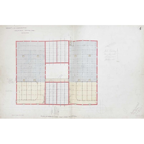 325 - Charles Baily (10 April 1815 – 2 October 1878) Architectural Drawings for JW and H Branston Malthous... 