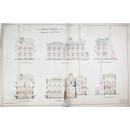 325 - Charles Baily (10 April 1815 – 2 October 1878) Architectural Drawings for JW and H Branston Malthous... 