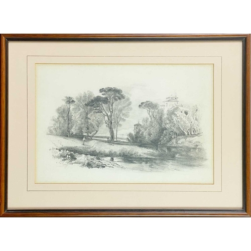 333 - A. A (?) 1836. Three graphite sketches. Depicting countryside scenes in the manner of Gainsborough, ... 