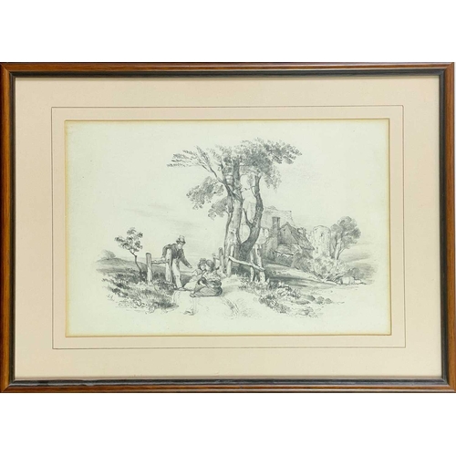 333 - A. A (?) 1836. Three graphite sketches. Depicting countryside scenes in the manner of Gainsborough, ... 