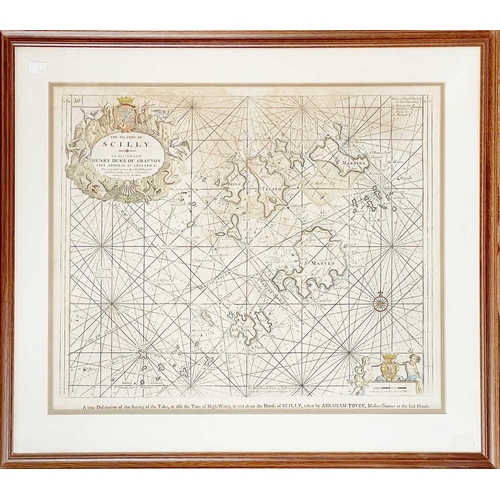 335 - GREENVILE, Captain Collins Sea Chart of the Islands of Scilly Engraved and printed on laid paper, wi... 