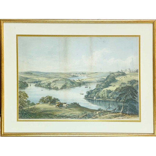 336 - M & N Hanhart (lithographers) 'Truro and the River Fal from opposite Tregothnan House,' Lithograph w... 