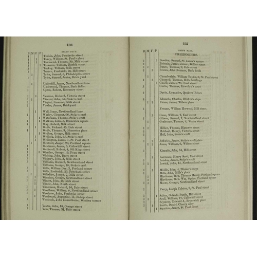 338 - Bristol Toll Book, 1847 'Being a List of the Householders, Freeholders, and Freemen who voted at the... 