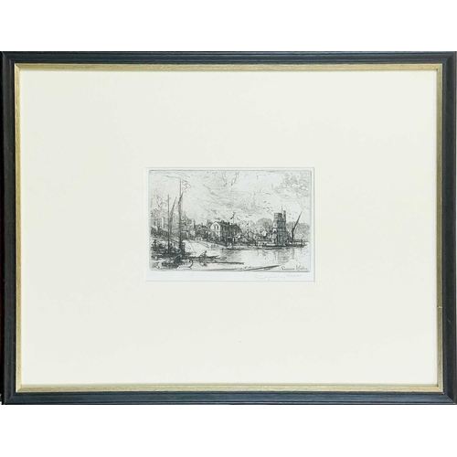 341 - Francis Symour Haden (1818-1910 'Harry Kelly's Putney' Drypoint etching, flat signed under plate, pl... 