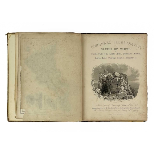 345 - 'Cornwall Illustrated in a Series of Views,' One volume, quarter calf with gilt tooled title to spin... 