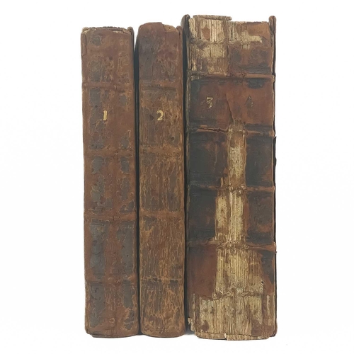 348 - BOILEAU DESPREAUX, Nicolas. 'Oeuvres,' Four volumes, with vols III and IV bound in one, full calf, r... 