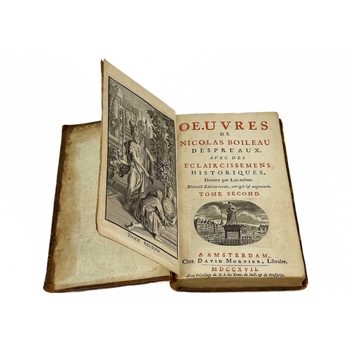 348 - BOILEAU DESPREAUX, Nicolas. 'Oeuvres,' Four volumes, with vols III and IV bound in one, full calf, r... 