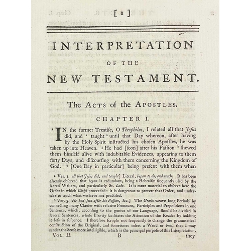 350 - Five works. John Heylyn. 'An Interpretation of the New Testament,' two volumes, full polished calf, ... 