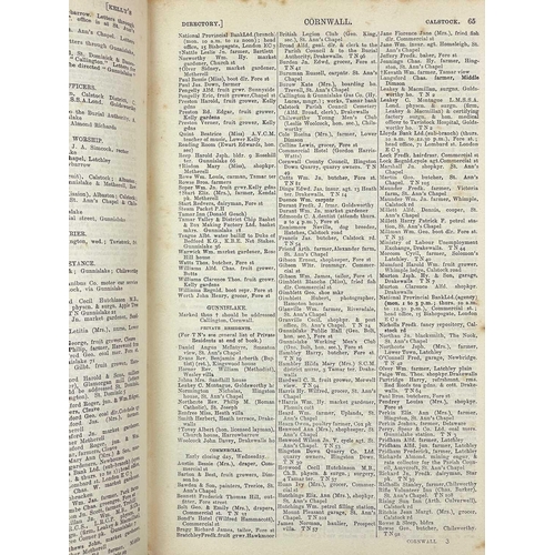 36 - Kelly's Directory of Cornwall Twelve volumes A very useful set, years 1889, 1897, 1893, 1902, 1906, ... 