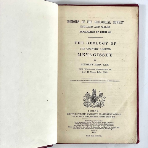 379 - (Mevagissey) Clement Reid with petrological contributions by J. J. H. Teal. 'The Geology of the Coun... 