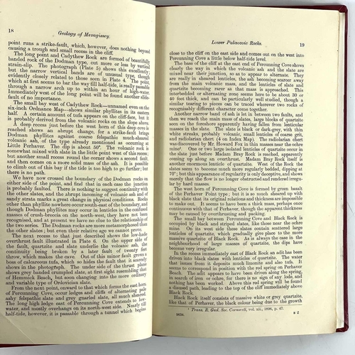 379 - (Mevagissey) Clement Reid with petrological contributions by J. J. H. Teal. 'The Geology of the Coun... 