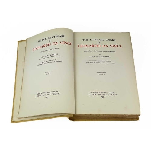 392 - RICHTER, Jean Paul (ed) 'The Literary Works of Leonardo Da Vinci,' Second edition enlarged, two volu... 