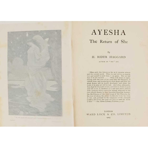 395 - HAGGARD, H. Rider. 'Ayesha. The Return of She,' First edition, original cloth with gilt decorations,... 