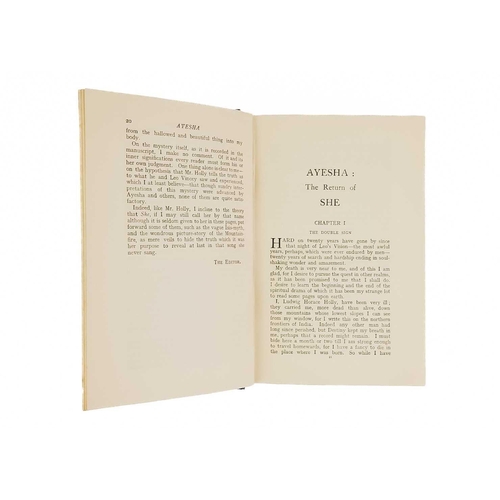 395 - HAGGARD, H. Rider. 'Ayesha. The Return of She,' First edition, original cloth with gilt decorations,... 