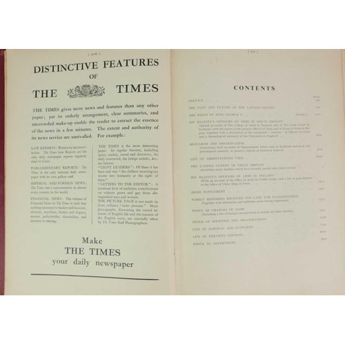 396 - Burkes Landed Gentry, c.1936 Rebound in red cloth, advertisments, pp.2756, c.1936.