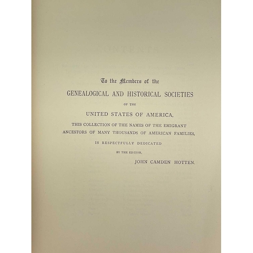 398 - Quakerism Seven works. John Camden Hotten (ed). 'the Original Lists of Persons of Quality;.....Who W... 