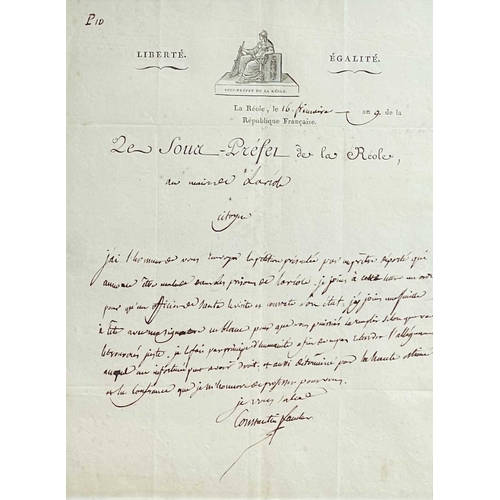 405 - (Napoleon interest) Two letters from Constantin Faucher Brigadier General and his twin brother, to t... 