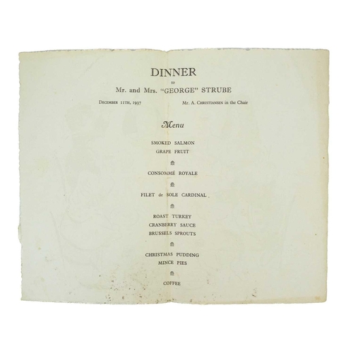 408 - 'Cunard' menus. A singular collection of over thirty Dinner and Lunch menus, mostly from the 50's an... 