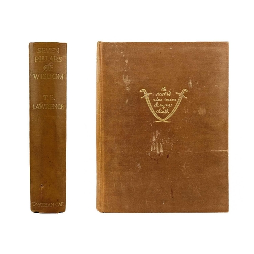 412 - LAWRENCE. T. E. 'Seven Pillars of Wisdom,' First trade edition, original cloth with some markings, f... 