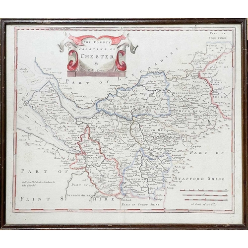 421 - SPEED, John. 'Denbighshire' Engraved map, inset town plan of Montgomery, large strapwork cartouche, ... 