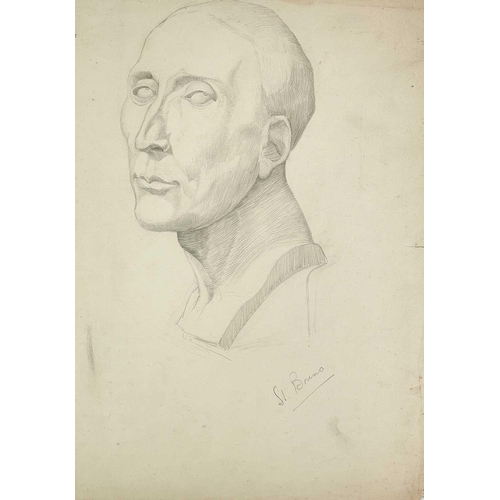 440 - William KERRY (XIX-XX) A portfolio of pencil portrait studies, including of Pope Innocent X and Volt... 