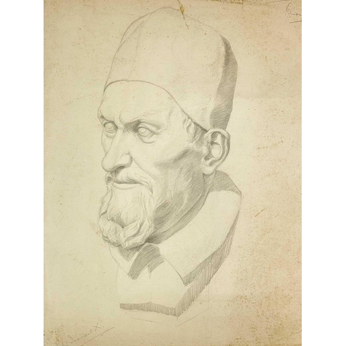 440 - William KERRY (XIX-XX) A portfolio of pencil portrait studies, including of Pope Innocent X and Volt... 