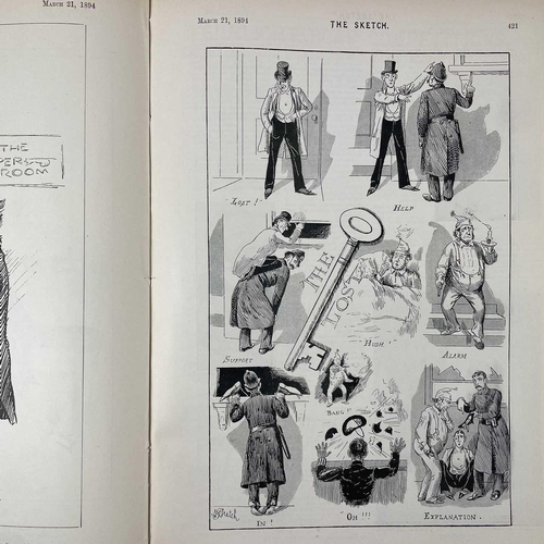 444 - Edmund G Fuller. Six golfing prints together with two copies of 'The Sketch' magazine in which the a... 