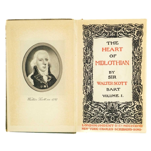 447 - SCOTT, Walter. The Waverly Novels Forty eight volumes, full green leather with gilt tooling, sun ble... 