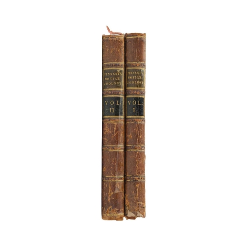 458 - (Thomas Pennant) Pennant's British Zoology Two volumes. Full polished calf, cellophane repair to fro... 