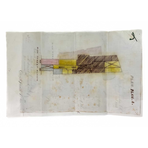 476 - Metropolitan and Metropolitan District Railways. Hand coloured pen and ink on cloth, plan of undergr... 