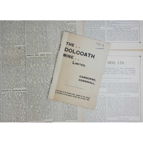 48 - Dolcoath Mine, Ltd. Eight reports reprinted from The Mining World, Gresham House, London, 1909-1919.... 