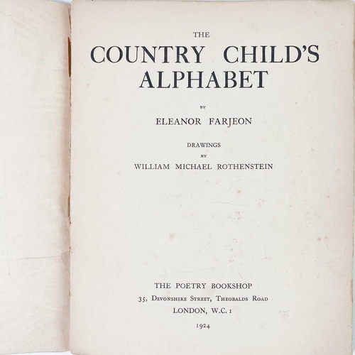 488 - FARJEON, Eleanor. 'The Country Childs Alphabet,' Illustrations by William Michael Rothenstein, thin ... 