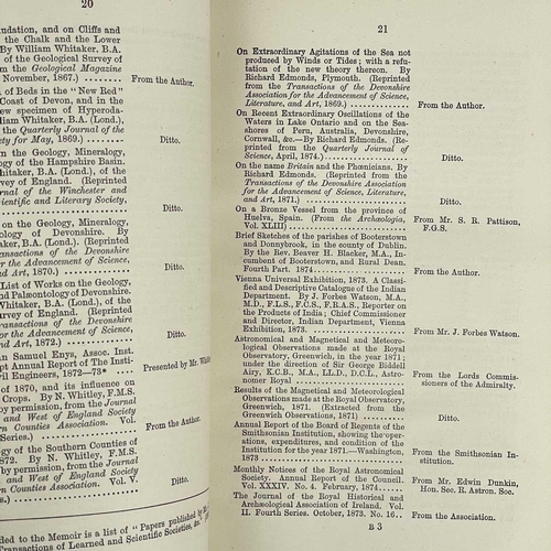 502 - THE ROYAL INSTITUTION OF CORNWALL JOURNALS Vols III & XVI 1868-1870 & 1874-76; bound in dark-green h... 