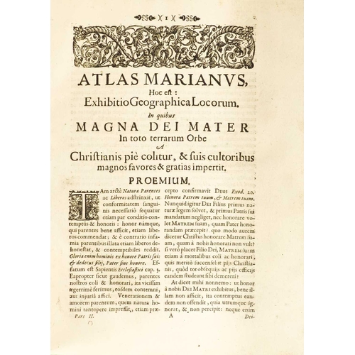 504 - P. Henrico Scherer (1628-1704) 'Atlas Marianus' 'Sive Praecipuae Totus Orbis Habitati Imagines Magna... 