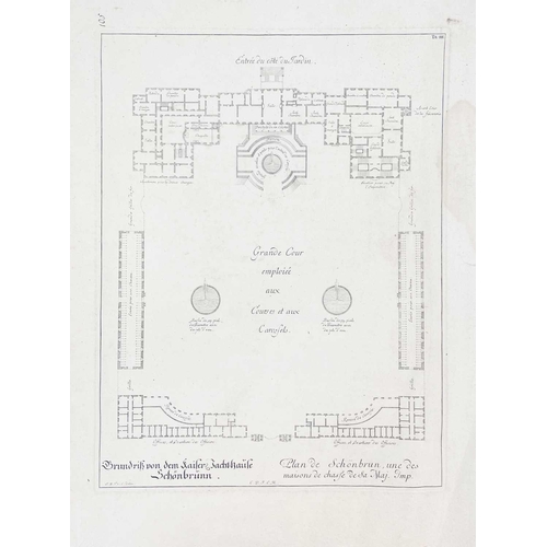 509 - Johann Bernhard Fischer von Erlach (1656–1723) Ground plan of the imperial hunting lodge at Schönbru... 