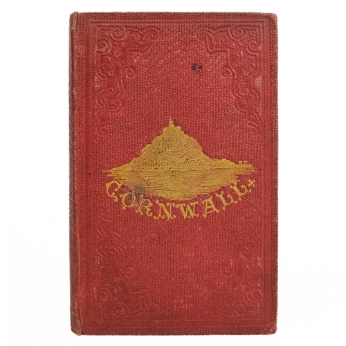 74 - 'Wood's Hand-Book to Cornwall, with Map and Illustrations,' Original embossed red cloth with a brigh... 