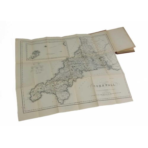 74 - 'Wood's Hand-Book to Cornwall, with Map and Illustrations,' Original embossed red cloth with a brigh... 