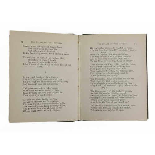 75 - BICKLE, Jebus. 'Lays of Lyonesse. And Other Verses,' Original green cloth with gilt lettering, tonin... 