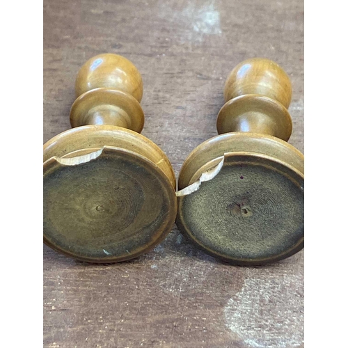 130 - An ebony and boxwood Staunton pattern chess set. Height of king 8.5cm, together with a folding chess... 